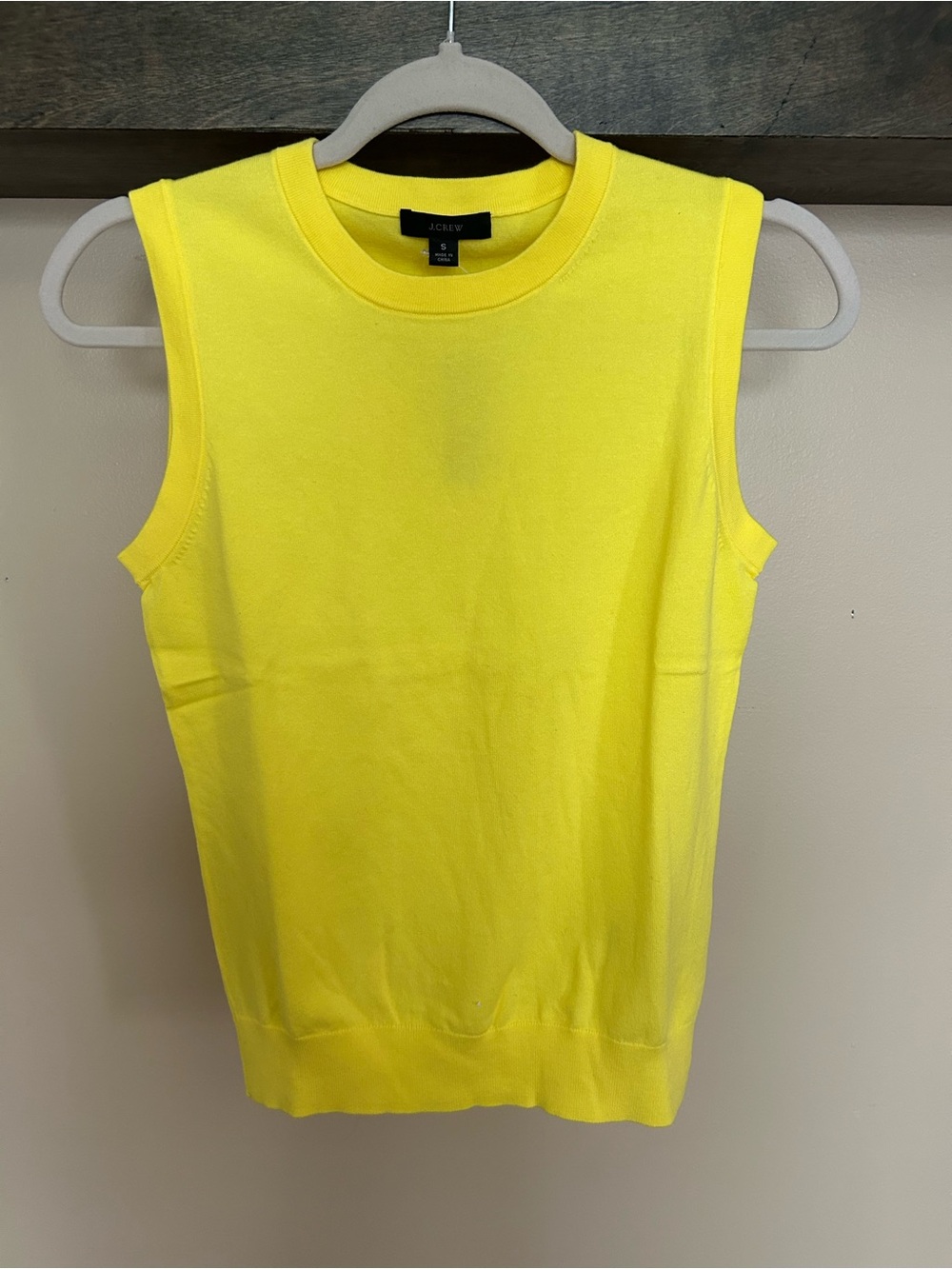 J.Crew Cotton Jackie Sleeveless Knit Shell in Bright Yellow 🌼
